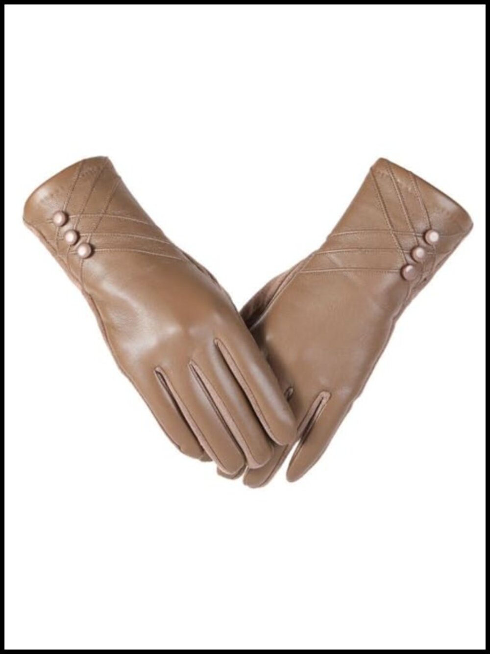 Genuine Leather Winter Gloves Wool Lined Windproof Touchscreen